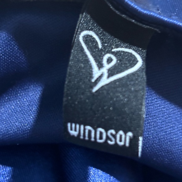 Mini Navy Blue Satin Dress - Picture 2 of 3